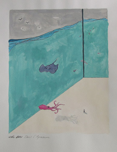 Dans l'aquarium - 30 x 40 - gouache